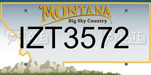 IZT3572 Montana License Plate