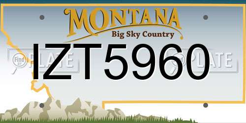 IZT5960 Montana License Plate