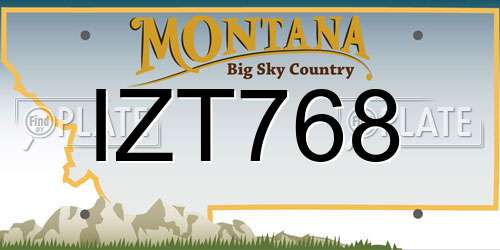 IZT768 Montana License Plate
