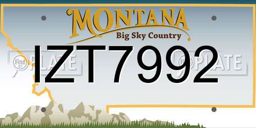 IZT7992 Montana License Plate