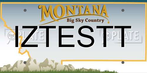 IZTESTT Montana License Plate