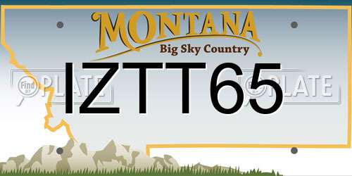 IZTT65 Montana License Plate
