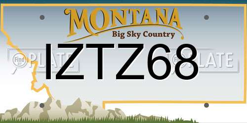 IZTZ68 Montana License Plate