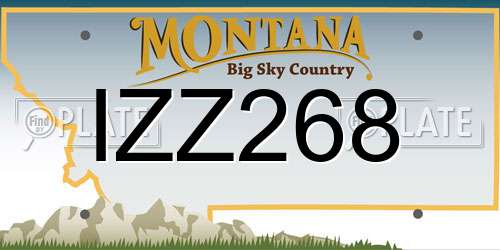 IZZ268 Montana License Plate