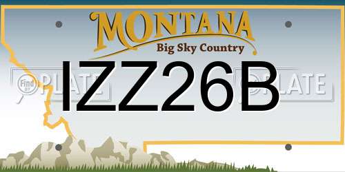 IZZ26B Montana License Plate