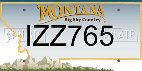 IZZ765 Montana License Plate
