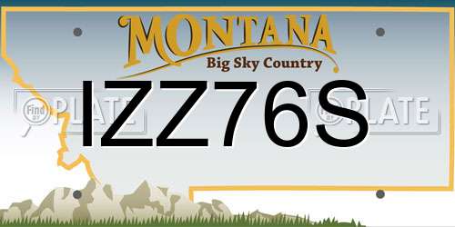 IZZ76S Montana License Plate