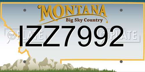 IZZ7992 Montana License Plate