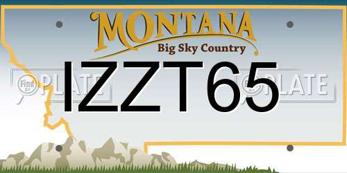 IZZT65 Montana License Plate