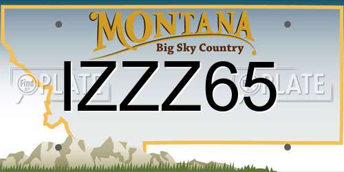 IZZZ65 Montana License Plate