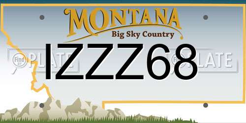IZZZ68 Montana License Plate
