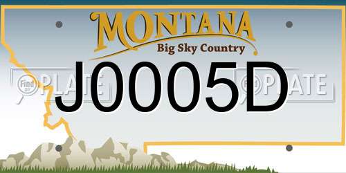 J0005D Montana License Plate
