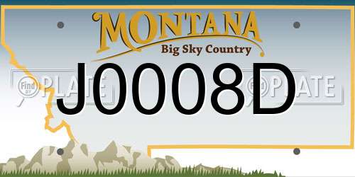 J0008D Montana License Plate