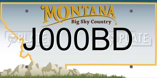 J000BD Montana License Plate
