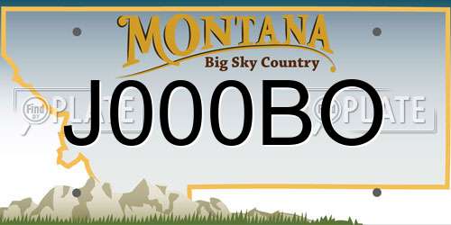 J000BO Montana License Plate