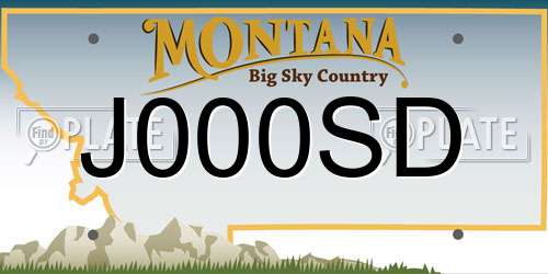 J000SD Montana License Plate