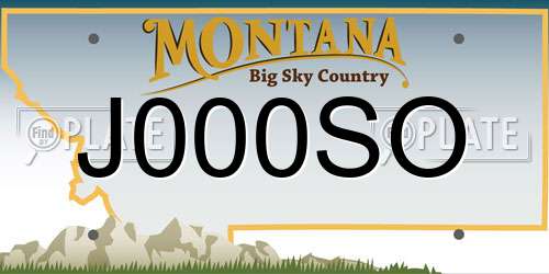 J000SO Montana License Plate