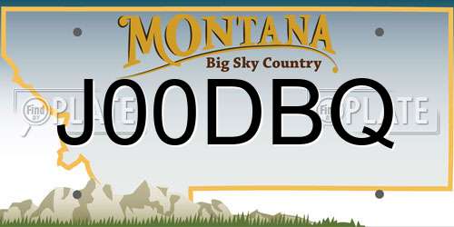 J00DBQ Montana License Plate