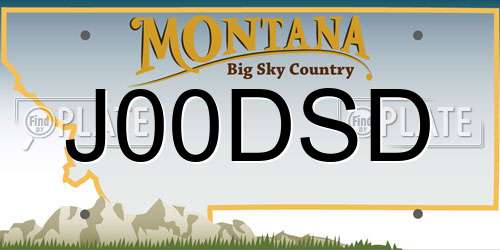 J00DSD Montana License Plate