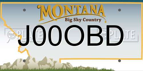 J00OBD Montana License Plate