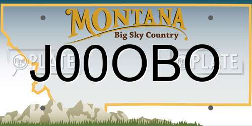 J00OBO Montana License Plate