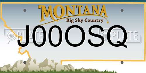 J00OSQ Montana License Plate