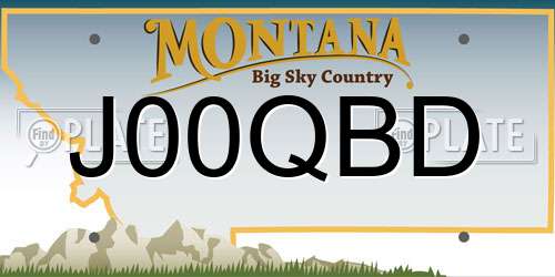 J00QBD Montana License Plate