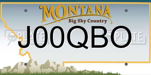 J00QBO Montana License Plate