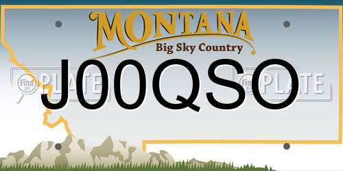 J00QSO Montana License Plate