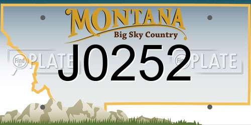 J0252 Montana License Plate