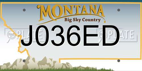 J036ED Montana License Plate