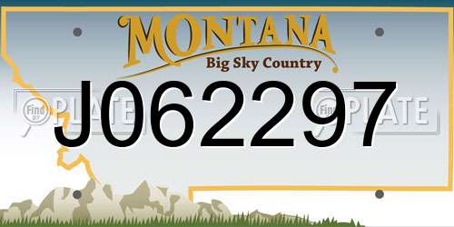 J062297 Montana License Plate