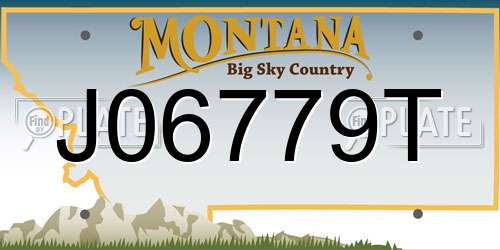 J06779T Montana License Plate