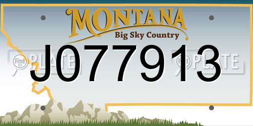 J077913 Montana License Plate