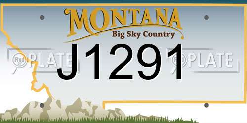 J1291 Montana License Plate