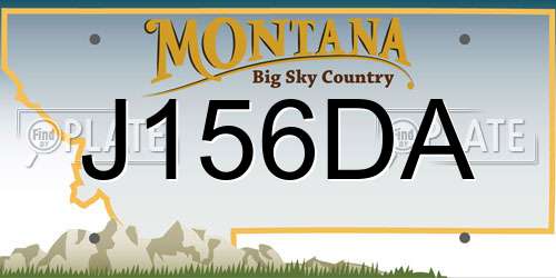 J156DA Montana License Plate