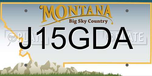 J15GDA Montana License Plate