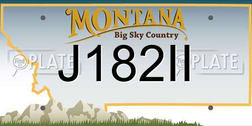 J182II Montana License Plate