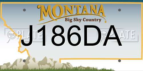 J186DA Montana License Plate