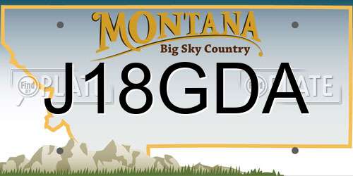 J18GDA Montana License Plate