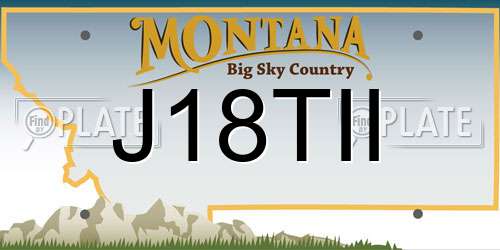 J18TII Montana License Plate