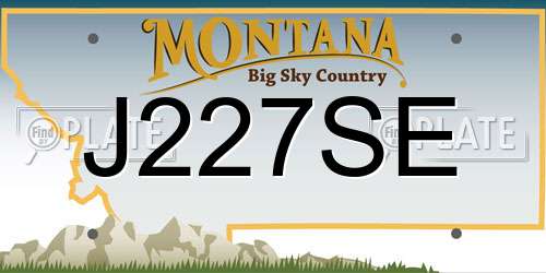 J227SE Montana License Plate