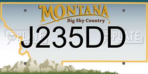 J235DD Montana License Plate