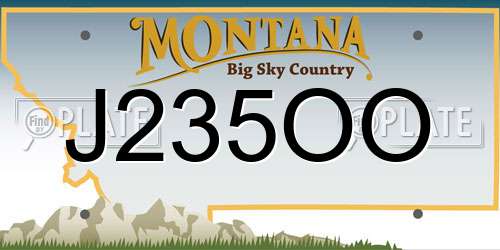 J235OO Montana License Plate