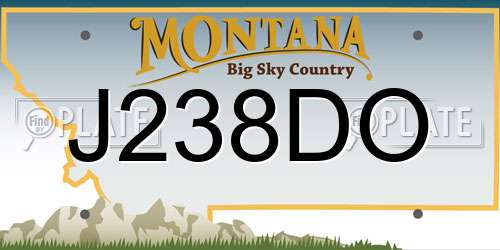 J238DO Montana License Plate