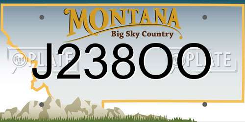 J238OO Montana License Plate