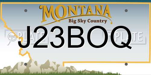 J23BOQ Montana License Plate