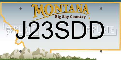 J23SDD Montana License Plate