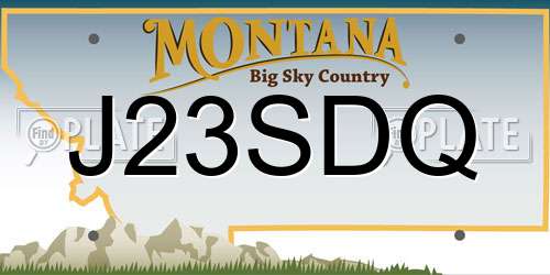 J23SDQ Montana License Plate