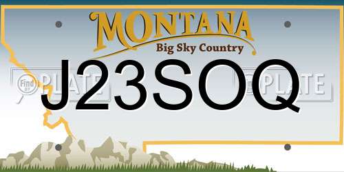 J23SOQ Montana License Plate